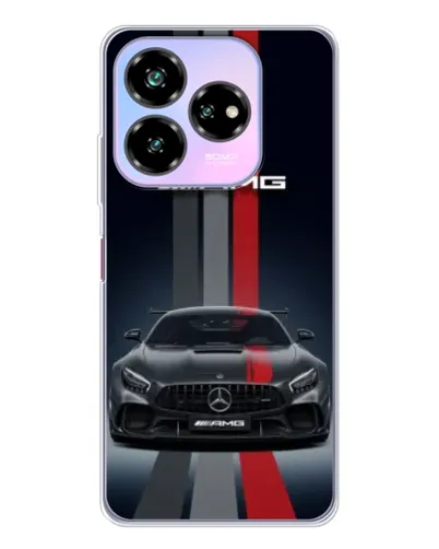 Чехол для ZTE Nubia V60 Design с картинкой «Mercedes — белый карбон»