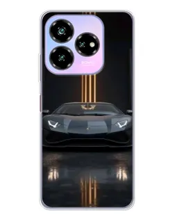 Чехол для ZTE Nubia V60 Design с картинкой «Lamborghini золотые линии»