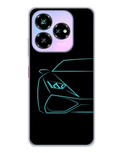 Чехол для ZTE Nubia V60 Design с картинкой «Голубой силуэт Lamborghini»