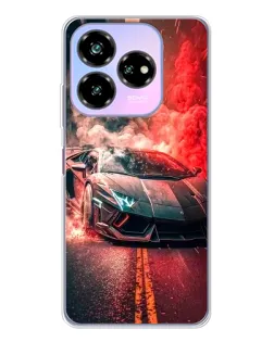 Чехол для ZTE Nubia V60 Design с картинкой «Lamborghini красный дым»