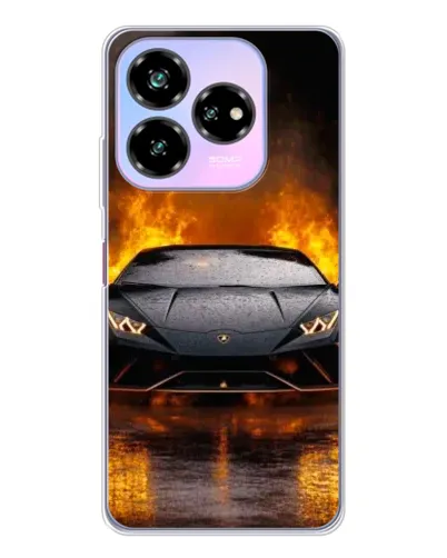 Чехол для ZTE Nubia V60 Design с картинкой «Lamborghini в огне»