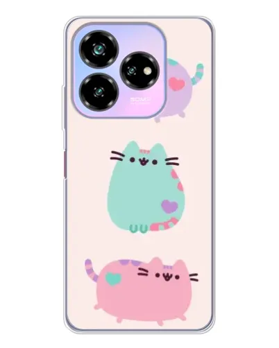 Чехол для ZTE Nubia V60 Design с картинкой «Pusheen трио» Чехол для ZTE Nubia V60 Design с картинкой «Pusheen трио»