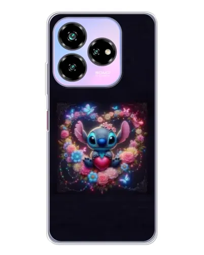 Чехол для ZTE Nubia V60 Design с картинкой «Stitch в цветах»