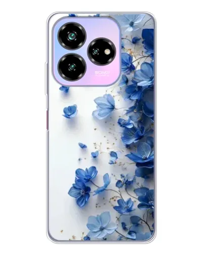 Чехол для ZTE Nubia V60 Design с картинкой «Голубой цветочный каскад»