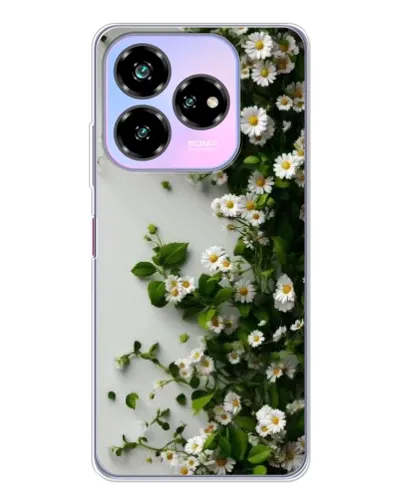 Чехол для ZTE Nubia V60 Design с картинкой «Ветка мелких белых цветов»