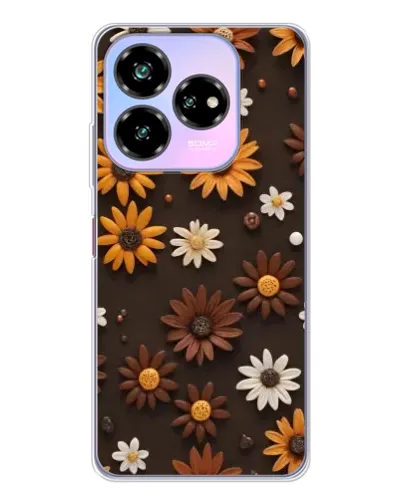 Чехол для ZTE Nubia V60 Design с картинкой «Узор из маленьких подсолнухов»