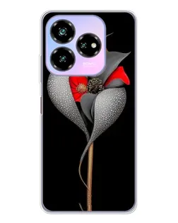 Чохол для ZTE Nubia V60 Design з картинкою «Срібна фантазійна квітка»