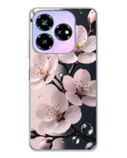 Чохол для ZTE Nubia V60 Design з картинкою «Ніжня сакура та краплі»