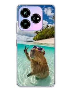 Чохол для ZTE Nubia V60 Design з картинкою «Капібара на морі»