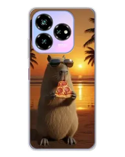 Чохол для ZTE Nubia V60 Design з картинкою «Капібара з піцою»