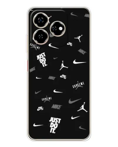 Чехол для ZTE Nubia V60 с картинкой «Nike Black Pattern» Чехол для ZTE Nubia V60 с картинкой «Nike Black Pattern»