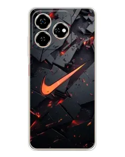 Чехол для ZTE Nubia V60 с картинкой «Nike — эффект разломов»