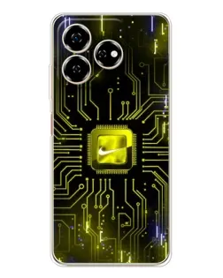 Чехол для ZTE Nubia V60 с картинкой «Nike — золотая искра»