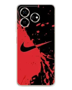Чехол для ZTE Nubia V60 с картинкой «Красные брызги Nike»