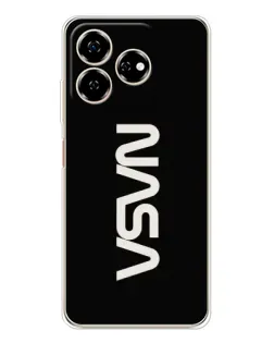 Чехол для ZTE Nubia V60 с картинкой «NASA — вертикальный логотип»