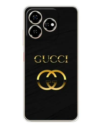 Чехол для ZTE Nubia V60 с картинкой «Золотой логотип Gucci»