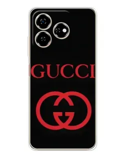 Чехол для ZTE Nubia V60 с картинкой «Gucci — красный логотип»