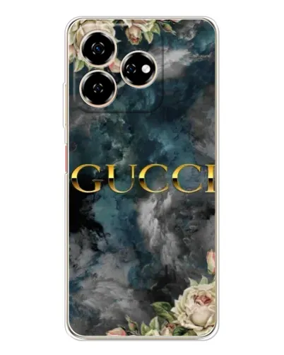 Чехол для ZTE Nubia V60 с картинкой «Абстрактные цветы Gucci»