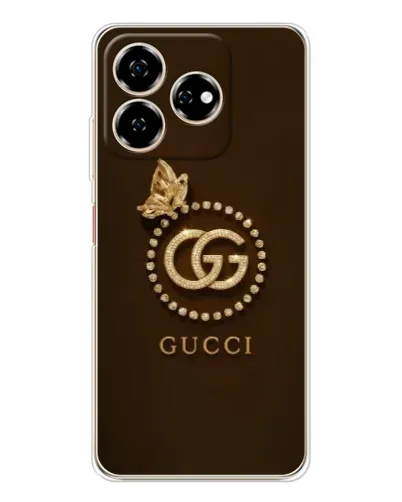 Чехол для ZTE Nubia V60 с картинкой «Gucci — золотая бабочка»
