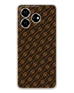 Чехол для ZTE Nubia V60 с картинкой «Gucci — золотые диагонали»
