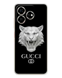 Чехол для ZTE Nubia V60 с картинкой «Gucci — серебряный лев»