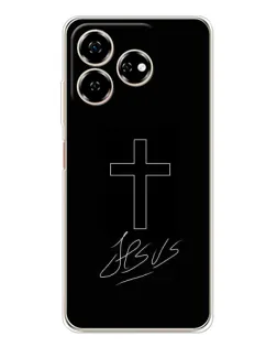 Чехол для ZTE Nubia V60 с картинкой «Графический крест Jesus» Чехол для ZTE Nubia V60 с картинкой «Графический крест Jesus»