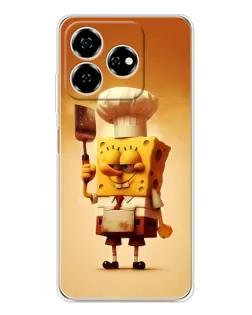 Чехол для ZTE Nubia V60 с картинкой «Губка Боб повар»