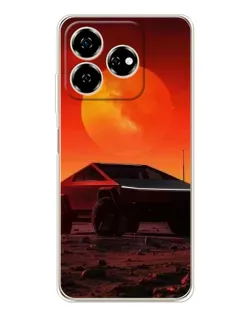 Чехол для ZTE Nubia V60 с картинкой «Cybertruck на Марсе»