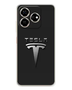 Чехол для ZTE Nubia V60 с картинкой «Стальной логотип Tesla»