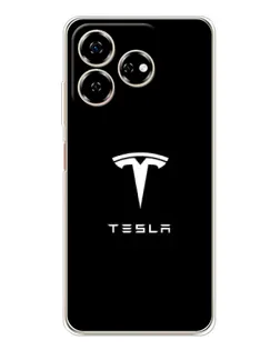 Чехол для ZTE Nubia V60 с картинкой «Tesla White Logo»