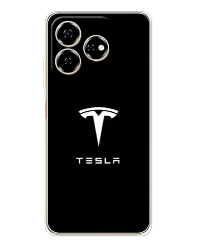 Чехол для ZTE Nubia V60 с картинкой «Tesla White Logo»