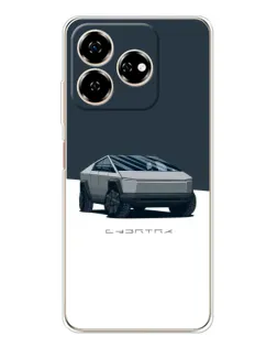 Чехол для ZTE Nubia V60 с картинкой «Серебристый Cybertruck Tesla»