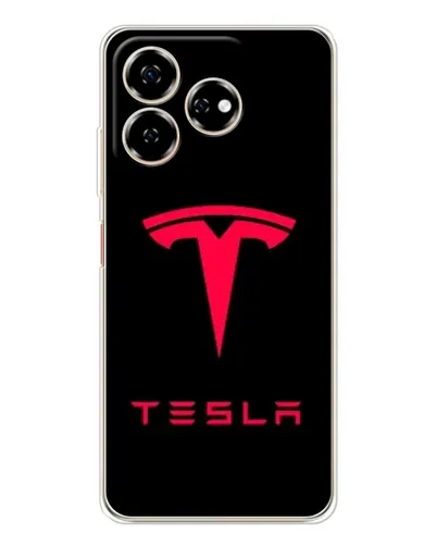 Чехол для ZTE Nubia V60 с картинкой «Tesla Red Logo»