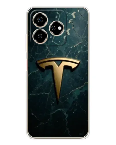 Чехол для ZTE Nubia V60 с картинкой «Мраморная Tesla Gold»