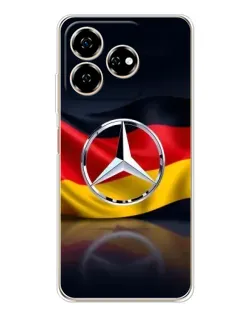 Чехол для ZTE Nubia V60 с картинкой «Mercedes — флаг Германии»