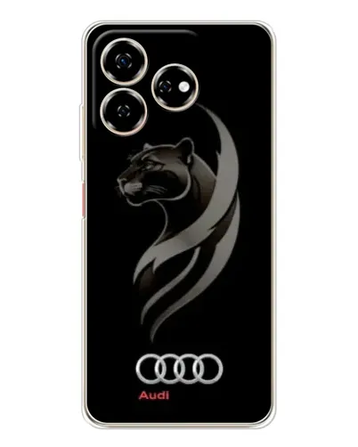 Чехол для ZTE Nubia V60 с картинкой «Графика — пантера и Audi»