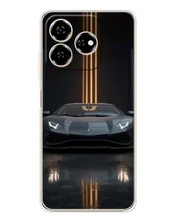 Чехол для ZTE Nubia V60 с картинкой «Lamborghini золотые линии»