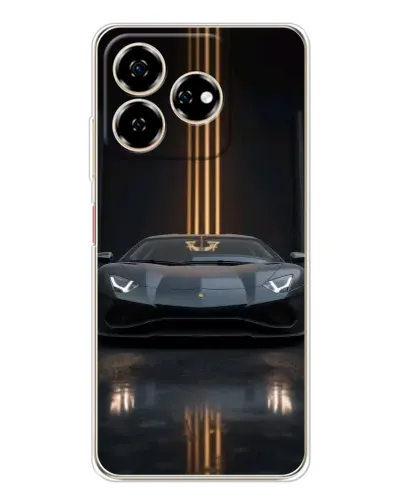 Чехол для ZTE Nubia V60 с картинкой «Lamborghini золотые линии»