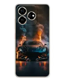 Чехол для ZTE Nubia V60 с картинкой «Lamborghini дымная эстетика»