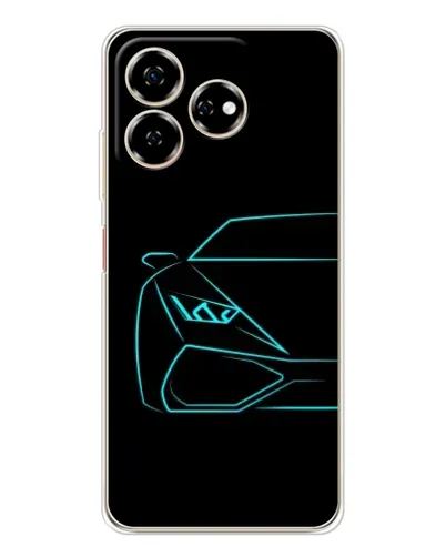 Чехол для ZTE Nubia V60 с картинкой «Голубой силуэт Lamborghini»
