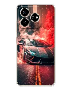 Чехол для ZTE Nubia V60 с картинкой «Lamborghini красный дым»