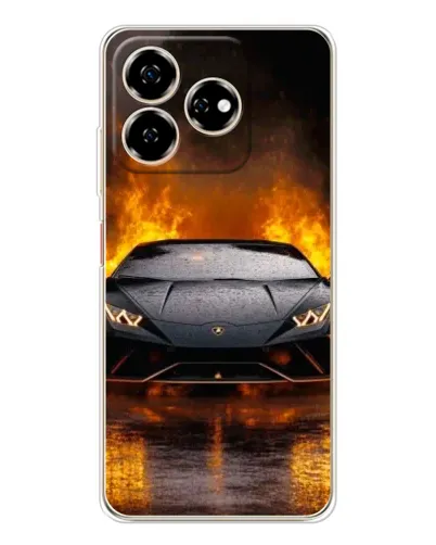 Чехол для ZTE Nubia V60 с картинкой «Lamborghini в огне»