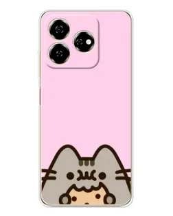 Чехол для ZTE Nubia V60 с картинкой «Pusheen и печенье»