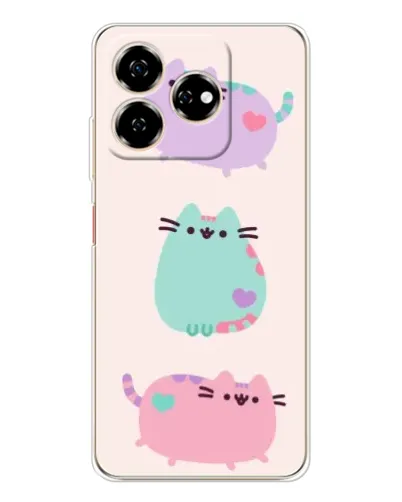 Чехол для ZTE Nubia V60 с картинкой «Pusheen трио» Чехол для ZTE Nubia V60 с картинкой «Pusheen трио»