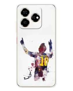 Чехол для ZTE Nubia V60 с картинкой «Акварельный Месси Барселона»