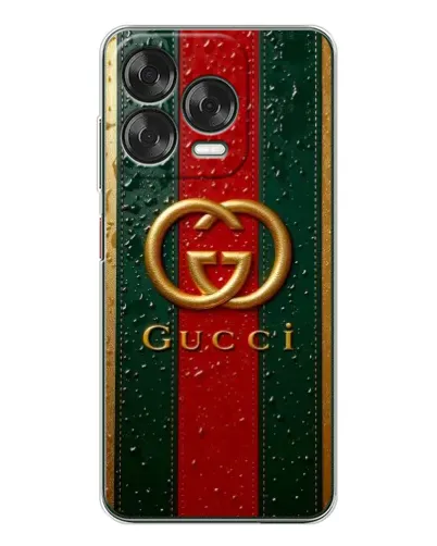 Чехол для ZTE Nubia V70 Design с картинкой «Gucci — фирменная полоса и золото» Чехол для ZTE Nubia V70 Design с картинкой «Gucci — фирменная полоса и золото»