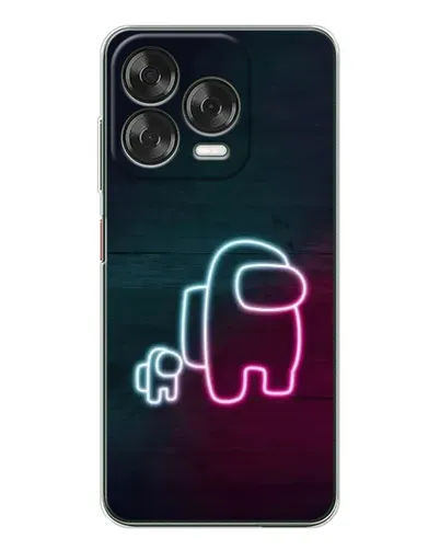 Чехол для ZTE Nubia V70 Design с картинкой «Among Us неон-арт»