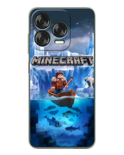 Чехол для ZTE Nubia V70 Design с картинкой «Minecraft ледяной мир»