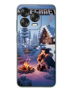 Чехол для ZTE Nubia V70 Design с картинкой «Зимний Minecraft»