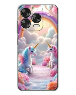 Чехол для ZTE Nubia V70 Design с картинкой «Радуга и единороги»